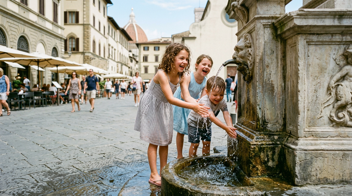 Piazza del Duomo di Firenze quasi vuota a Ferragosto