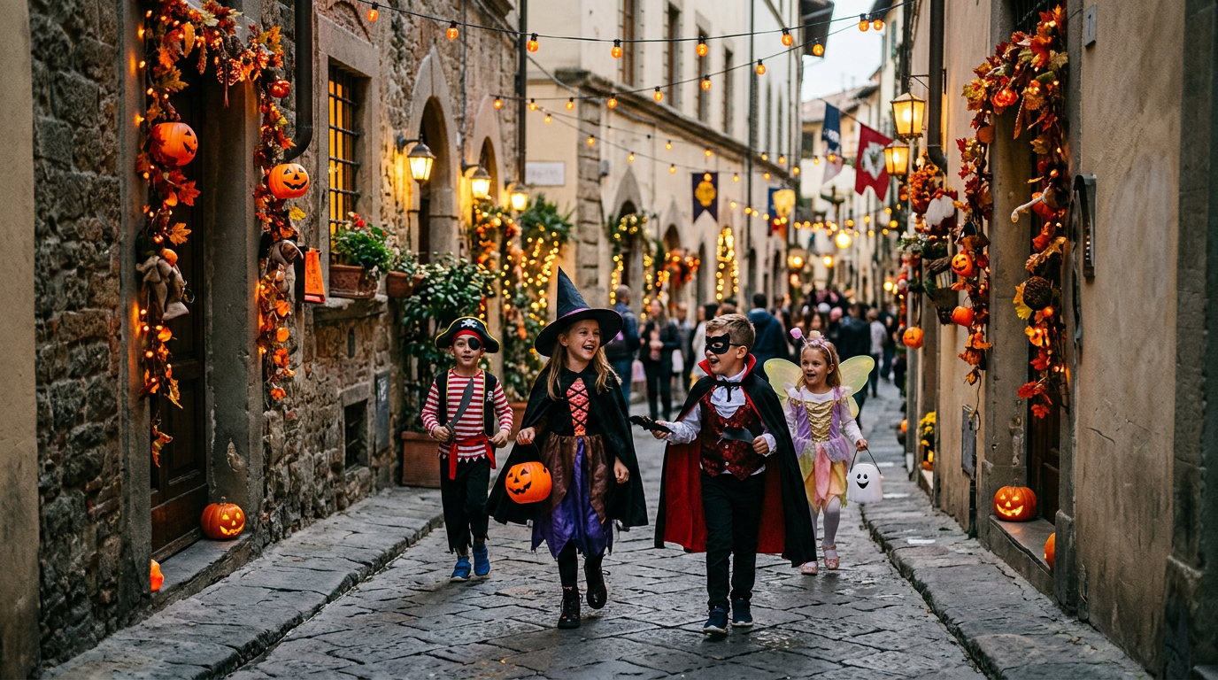 Bambini in costume di Halloween a Firenze