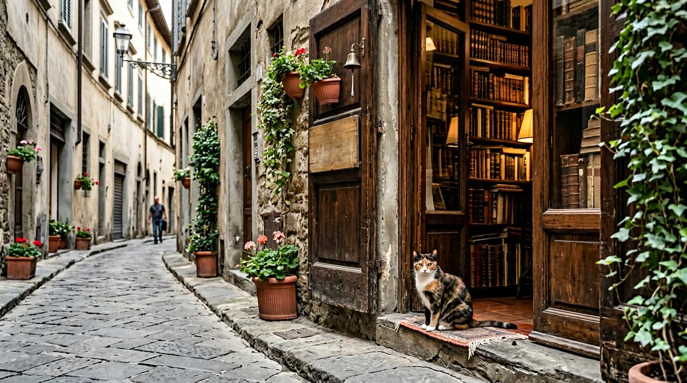 Vicoli dell'Oltrarno a Firenze con botteghe artigiane