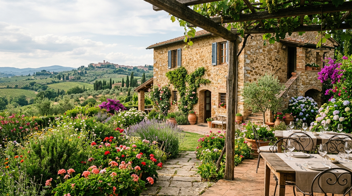 Agriturismo toscano con vigneti e uliveti nella Val d'Elsa