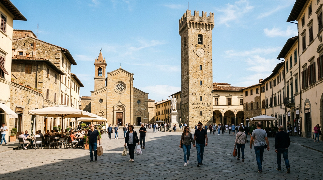 Piazza Farinata degli Uberti nel centro storico di Empoli