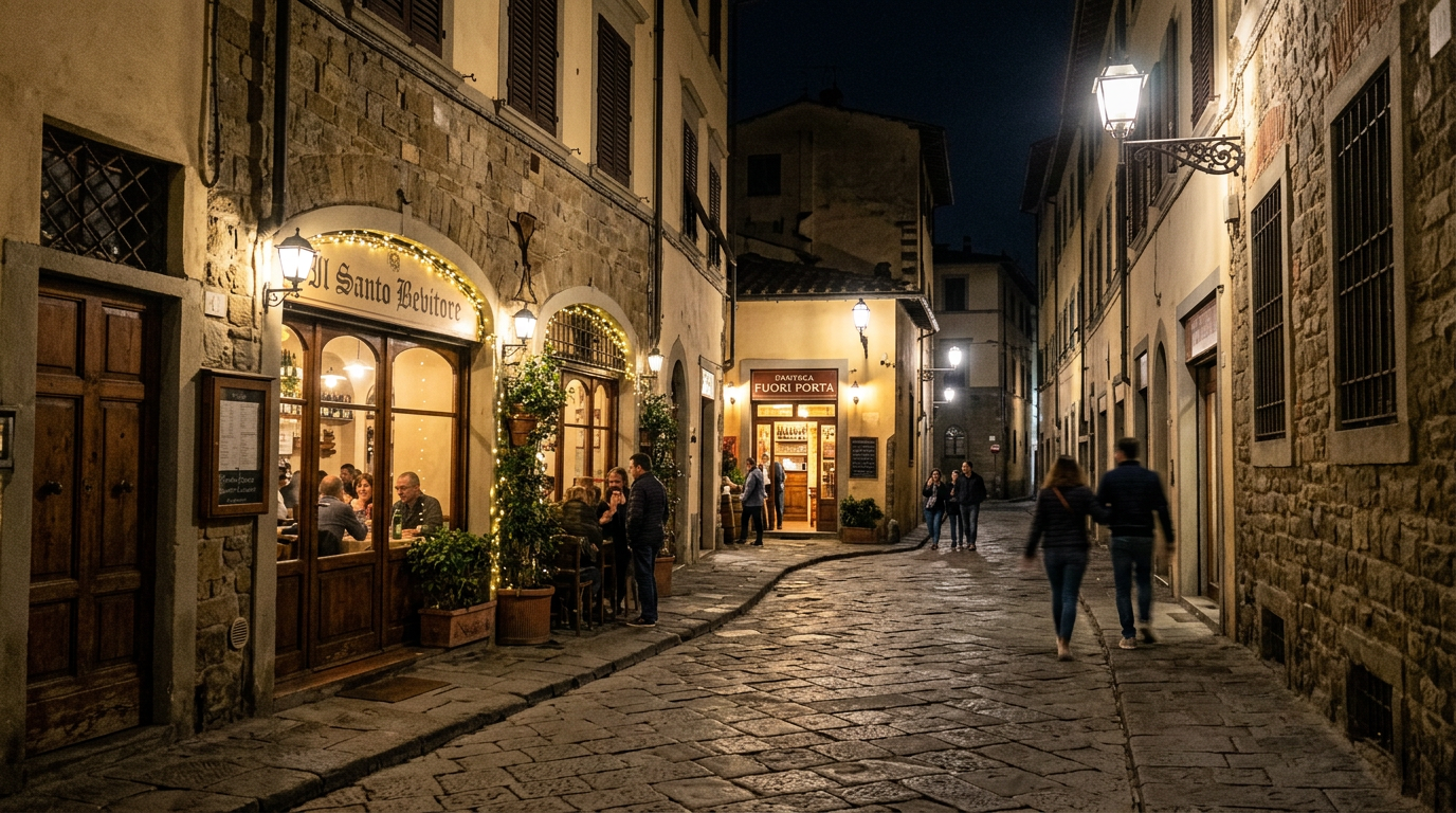 Via di San Niccolò a Firenze con la torre medievale sullo sfondo